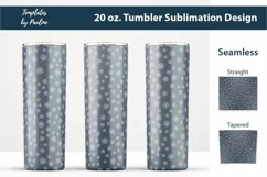 Seamless Snowflake Sublimation Tumbler Wrap for 20 oz skinny tumbler