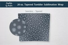Seamless Snowflake Sublimation Tumbler Wrap for 20 oz tapered skinny tumbler
