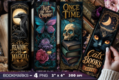 Tarot cards bookmark, Gothic bookmarks, Dark Fantasy PNG Product Image 1
