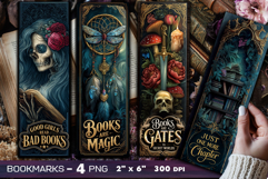 Tarot cards bookmark, Gothic bookmarks, Dark Fantasy PNG Product Image 1