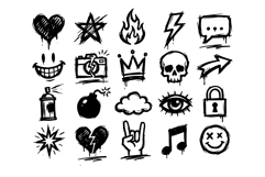 Dripping Graffiti Urban Icon Pack Vector Set Product Image 2