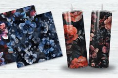 Dark Watercolor Flowers Digital Paper Bundle Product Image 3