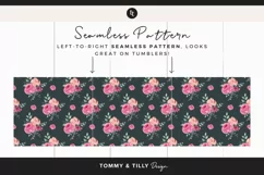 Dark Watercolour Rose Tumbler Sublimation | Seamless 20oz Product Image 4
