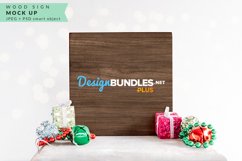 Dark Wood Sign Christmas Mock up