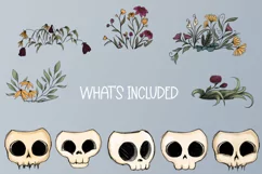 Darkness of Flowers| 10 PNG Flowers & Skull Illustrations Product Image 2