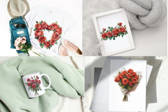 Rose Mega Bundle Clipart &amp; Seamless Pattern Collection Product Image 4