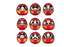 Daruma doll collection representing goal setting tradition Product Image 1