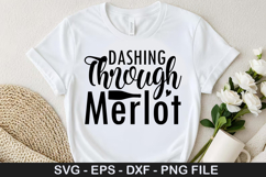 Dashing Through Merlot - Coffee SVG Design Product Image 1