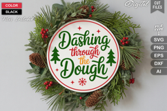 Dashing Through The Dough SVG | Christmas Round Sign SVG Product Image 2