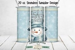 Dashing Through Snow Snowman Seamless 20 oz Tumbler Deign Product Image 1