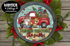 Dashing Through The Snow-Round Sublimation Clipart Product Image 1