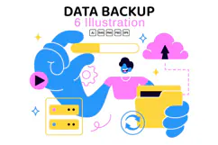 6 Data Backup Vector Illustration Product Image 1