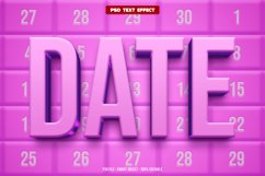 Date 3D editable text effect Product Image 1