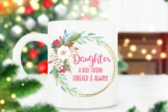Daughter a Best Friend and Always I Daughter Christmas Ornament Sublimation PNG