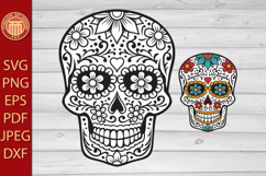 Day of Dead Skull - eps, jpg, dxf, svg, pdf, png files Product Image 1