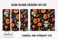 Day of the Dead Skinny Tumbler sublimation designs Product Image 1