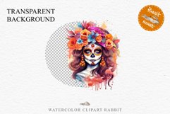 Day Of The Dead Halloween Mexican Clipart PNG Scrapbooking Fairy Tale Art Image Watercolor Transparent Print illustration sublimation creepy printable digital watercolor day of the dead, spooky clipart, mexican holiday, Creepy halloween decoration art
