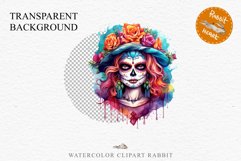 Day Of The Dead Halloween Mexican Clipart PNG Scrapbooking Fairy Tale Art Image Watercolor Transparent Print illustration sublimation creepy printable digital watercolor day of the dead, spooky clipart, mexican holiday, Creepy halloween decoration art