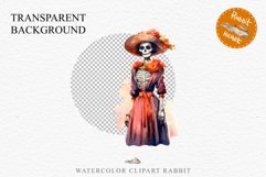 Day Of The Dead Halloween Mexican Clipart PNG Scrapbooking Fairy Tale Art Image Watercolor Transparent Print illustration sublimation creepy printable digital watercolor day of the dead, spooky clipart, mexican holiday, Creepy halloween decoration art