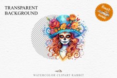 Day Of The Dead Halloween Mexican Clipart PNG Scrapbooking Fairy Tale Art Image Watercolor Transparent Print illustration sublimation creepy printable digital watercolor day of the dead, spooky clipart, mexican holiday, Creepy halloween decoration art