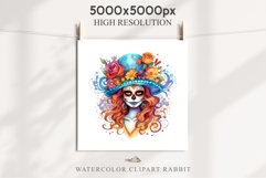 Day Of The Dead Halloween Mexican Clipart PNG Scrapbooking Fairy Tale Art Image Watercolor Transparent Print illustration sublimation creepy printable digital watercolor day of the dead, spooky clipart, mexican holiday, Creepy halloween decoration art