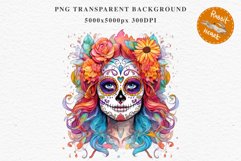 Day Of The Dead Halloween Mexican Clipart PNG Scrapbooking Fairy Tale Art Image Watercolor Transparent Print illustration sublimation creepy printable digital watercolor day of the dead, spooky clipart, mexican holiday, Creepy halloween decoration art