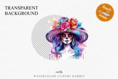Day Of The Dead Halloween Mexican Clipart PNG Scrapbooking Fairy Tale Art Image Watercolor Transparent Print illustration sublimation creepy printable digital watercolor day of the dead, spooky clipart, mexican holiday, Creepy halloween decoration art