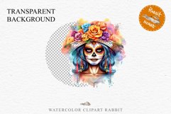 Day Of The Dead Halloween Mexican Clipart PNG Scrapbooking Fairy Tale Art Image Watercolor Transparent Print illustration sublimation creepy printable digital watercolor day of the dead, spooky clipart, mexican holiday, Creepy halloween decoration art