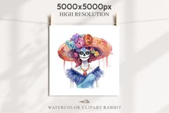 Day Of The Dead Halloween Mexican Clipart PNG Scrapbooking Fairy Tale Art Image Watercolor Transparent Print illustration sublimation creepy printable digital watercolor day of the dead, spooky clipart, mexican holiday, Creepy halloween decoration art