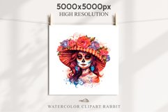 Day Of The Dead Halloween Mexican Clipart PNG Scrapbooking Fairy Tale Art Image Watercolor Transparent Print illustration sublimation creepy printable digital watercolor day of the dead, spooky clipart, mexican holiday, Creepy halloween decoration art