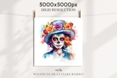 watercolor day of the dead, spooky clipart, mexican holiday, Creepy halloween decoration art Day Of The Dead Halloween Mexican Clipart PNG Scrapbooking Fairy Tale Art Image Watercolor Transparent Print illustration sublimation creepy printable digital