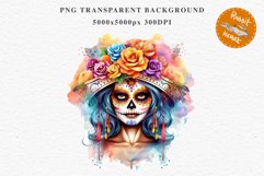 Day Of The Dead Halloween Mexican Clipart PNG Scrapbooking Fairy Tale Art Image Watercolor Transparent Print illustration sublimation creepy printable digital watercolor day of the dead, spooky clipart, mexican holiday, Creepy halloween decoration art