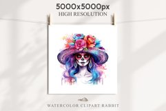 Day Of The Dead Halloween Mexican Clipart PNG Scrapbooking Fairy Tale Art Image Watercolor Transparent Print illustration sublimation creepy printable digital watercolor day of the dead, spooky clipart, mexican holiday, Creepy halloween decoration art