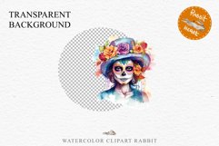 Day Of The Dead Halloween Mexican Clipart PNG Scrapbooking Fairy Tale Art Image Watercolor Transparent Print illustration sublimation creepy printable digital watercolor day of the dead, spooky clipart, mexican holiday, Creepy halloween decoration art