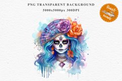 Day Of The Dead Halloween Mexican Clipart PNG Scrapbooking Fairy Tale Art Image Watercolor Transparent Print illustration sublimation creepy printable digital watercolor day of the dead, spooky clipart, mexican holiday, Creepy halloween decoration art
