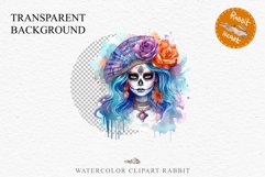 Day Of The Dead Halloween Mexican Clipart PNG Scrapbooking Fairy Tale Art Image Watercolor Transparent Print illustration sublimation creepy printable digital watercolor day of the dead, spooky clipart, mexican holiday, Creepy halloween decoration art