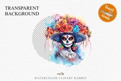Day Of The Dead Halloween Mexican Clipart PNG Scrapbooking Fairy Tale Art Image Watercolor Transparent Print illustration sublimation creepy printable digital watercolor day of the dead, spooky clipart, mexican holiday, Creepy halloween decoration art