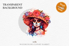 Day Of The Dead Halloween Mexican Clipart PNG Scrapbooking Fairy Tale Art Image Watercolor Transparent Print illustration sublimation creepy printable digital watercolor day of the dead, spooky clipart, mexican holiday, Creepy halloween decoration art