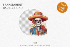 Day Of The Dead Halloween Mexican Clipart PNG Scrapbooking Fairy Tale Art Image Watercolor Transparent Print illustration sublimation creepy printable digital watercolor day of the dead, spooky clipart, mexican holiday, Creepy halloween decoration art
