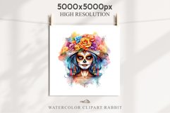 Day Of The Dead Halloween Mexican Clipart PNG Scrapbooking Fairy Tale Art Image Watercolor Transparent Print illustration sublimation creepy printable digital watercolor day of the dead, spooky clipart, mexican holiday, Creepy halloween decoration art