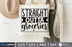 Straight outta groceries SVG, Tote Bag SVG Design Product Image 1