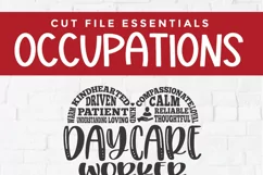 Daycare worker svg vertical Pinterest image with subway art heart