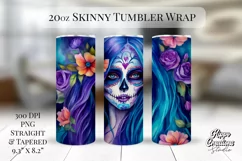 Day of the Dead Tumbler Wrap - 20 oz Horror Tumbler Wrap Product Image 1
