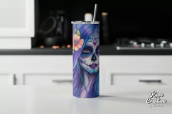Day of the Dead Tumbler Wrap - 20 oz Horror Tumbler Wrap Product Image 2
