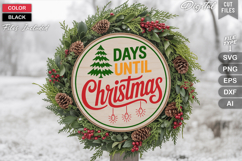 Days Until Christmas SVG | Christmas Round Sign SVG | Xmas Product Image 1