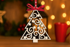 Winter Pattern Christmas Tree Ornament SVG Laser Present Product Image 3