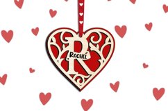 Valentine Day Monogram Letter R Love Gift Romantic SVG Laser Product Image 2