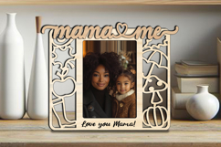 Autumn SVG Mama and Me Photo Frame Laser Fall Kid Child Gift Product Image 1