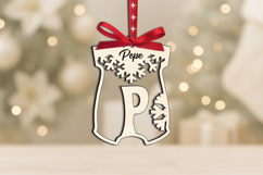 Baby Letter P SVG Onesie Laser Christmas Ornament Alphabet Product Image 1
