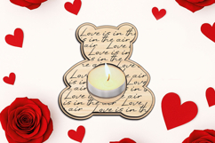 Bear Valentine Day Candle Holder Laser SVG Love Romantic Product Image 1